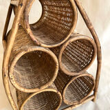 Rattan and wicker bottle holder