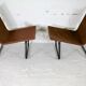 Paire de chauffeuses Kebe Danemark circa 1975 acier et toile "chocolat"