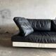 BnB Italia black and white leather sofa – 2-seater module