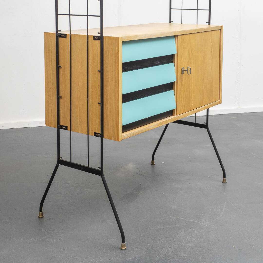 Etagère avec caisson de rangement, années 60