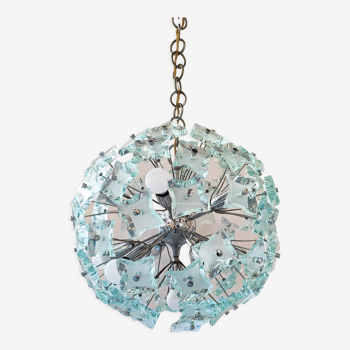Sputnik chandelier cut glass 1960