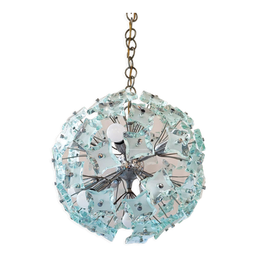 Sputnik chandelier cut glass 1960