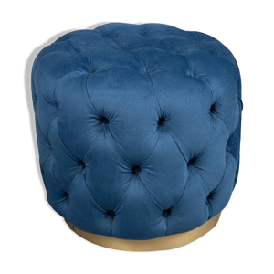 pouf bleu marine rond