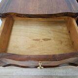Art Decò bedside tables in walnut burl with brass knobs