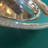 Plateau rond en métal argenté Christofle modèle Malmaison