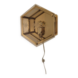 1980s Art Deco Style Hexagonal shape Wall Lamp
