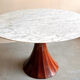 Marble dining table with rosewood base