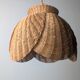 Wicker organic modern pendant lamp with overlapping petal shade, late 20th century