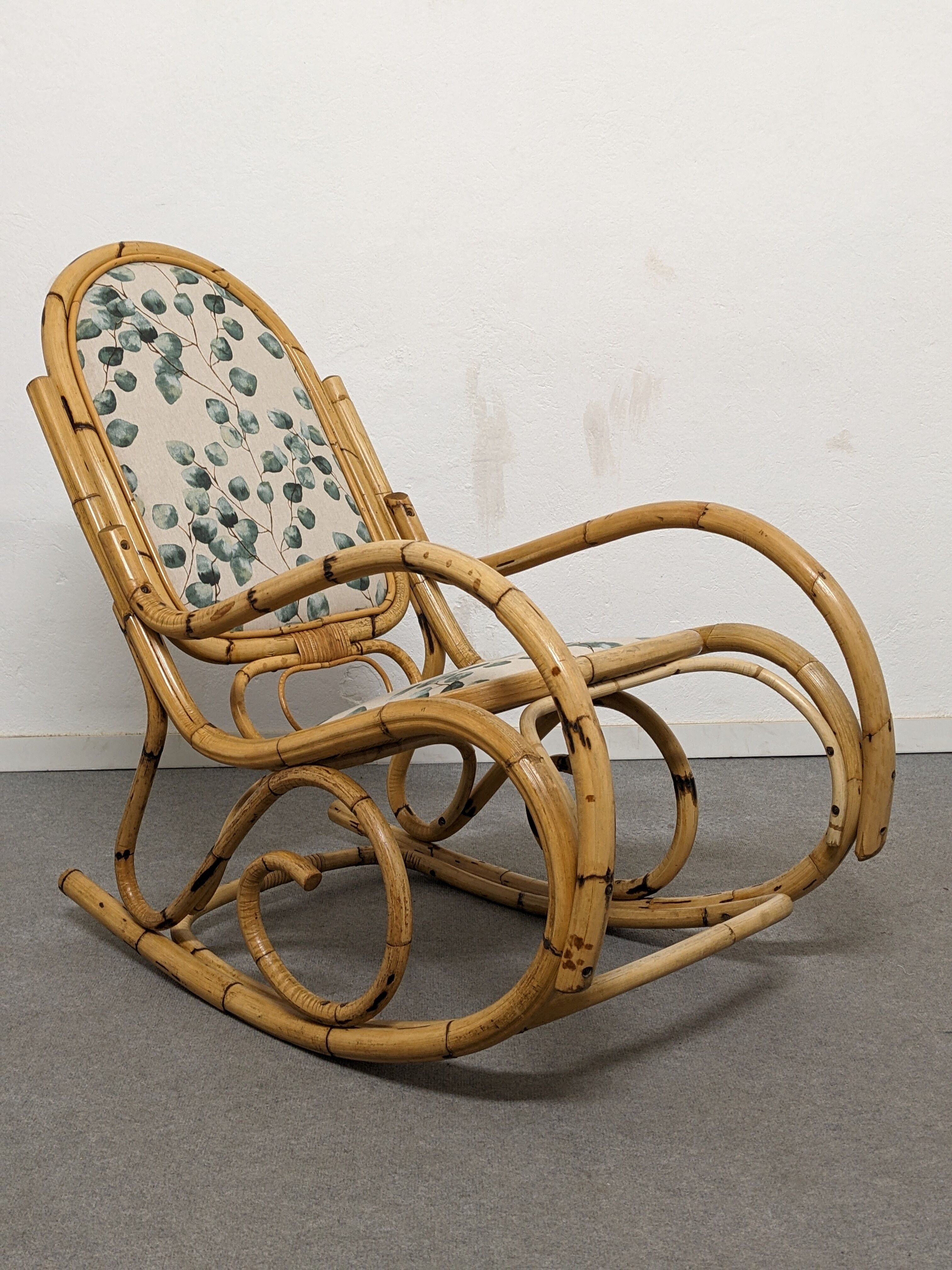 Bamboo rocking chair from the 50s/60s by Arco