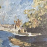 Houseboat on the edge of saone