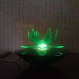 Lampe de nuit en forme de fleur de nénuphar vert, Europe de l'Est