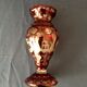 Burgundy burgundy bohemian glass vase tranparent and grave