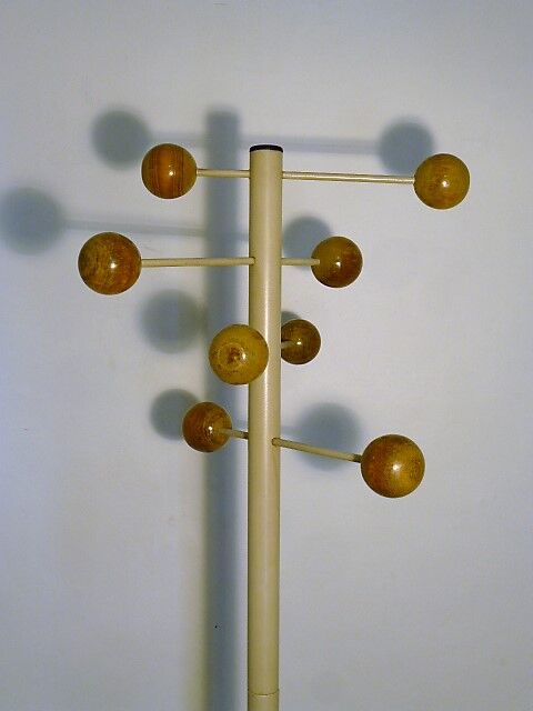 Vintage metal and wood coat holder 1960