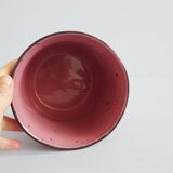 Flowerpot pink with terrazzo pattern, ceramic planter pink, plant pot 80s