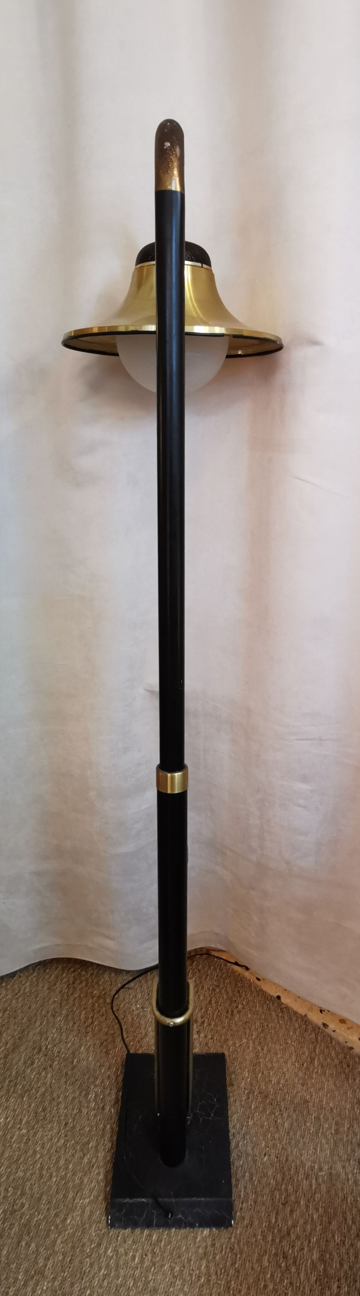 Black metal bell lamppost and 60s brass