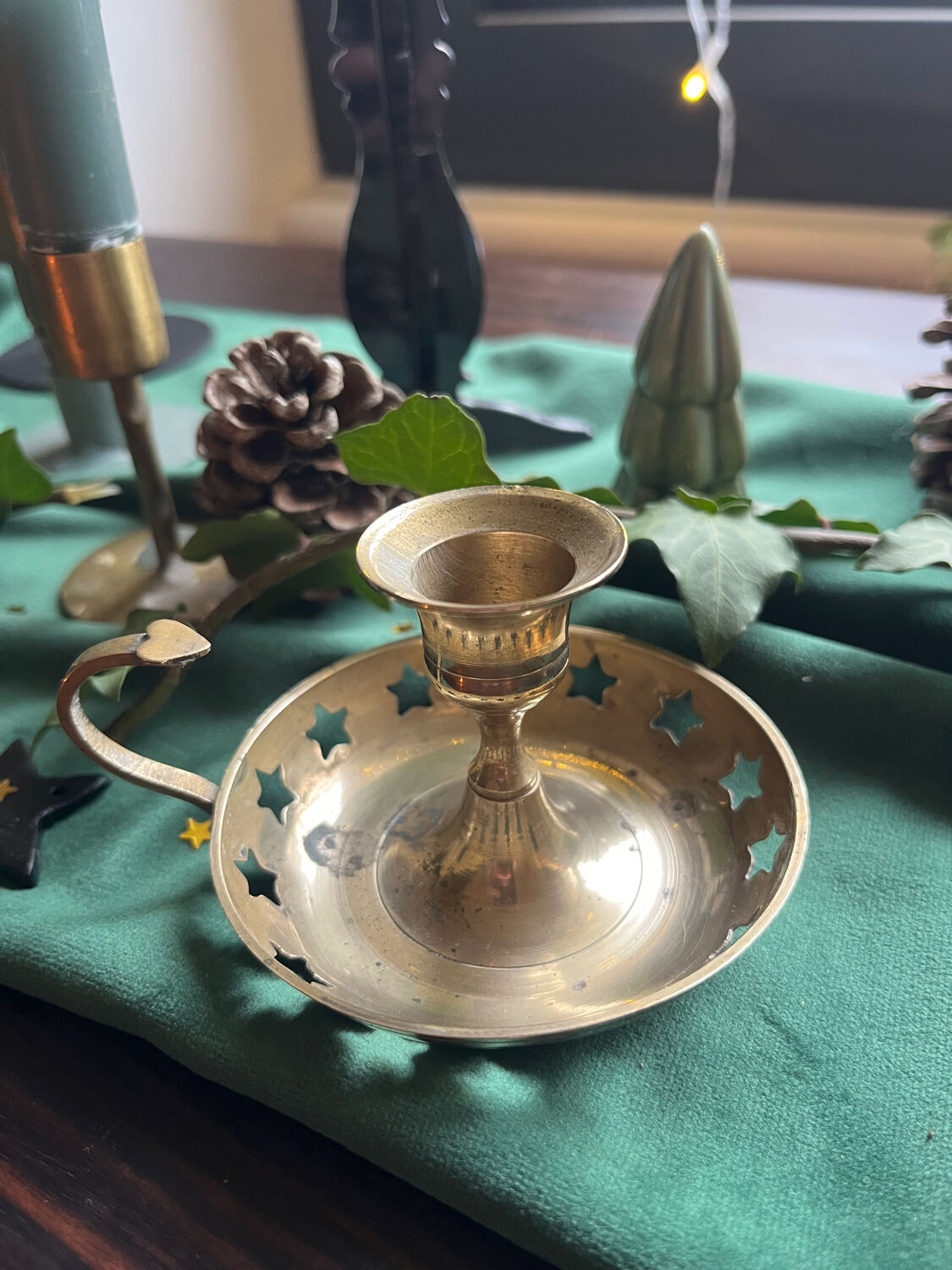 Brass cellar rat candlestick