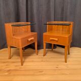 A pair of bedside tables by Axel Larsson, Bodafors, Sweden, 1940s.