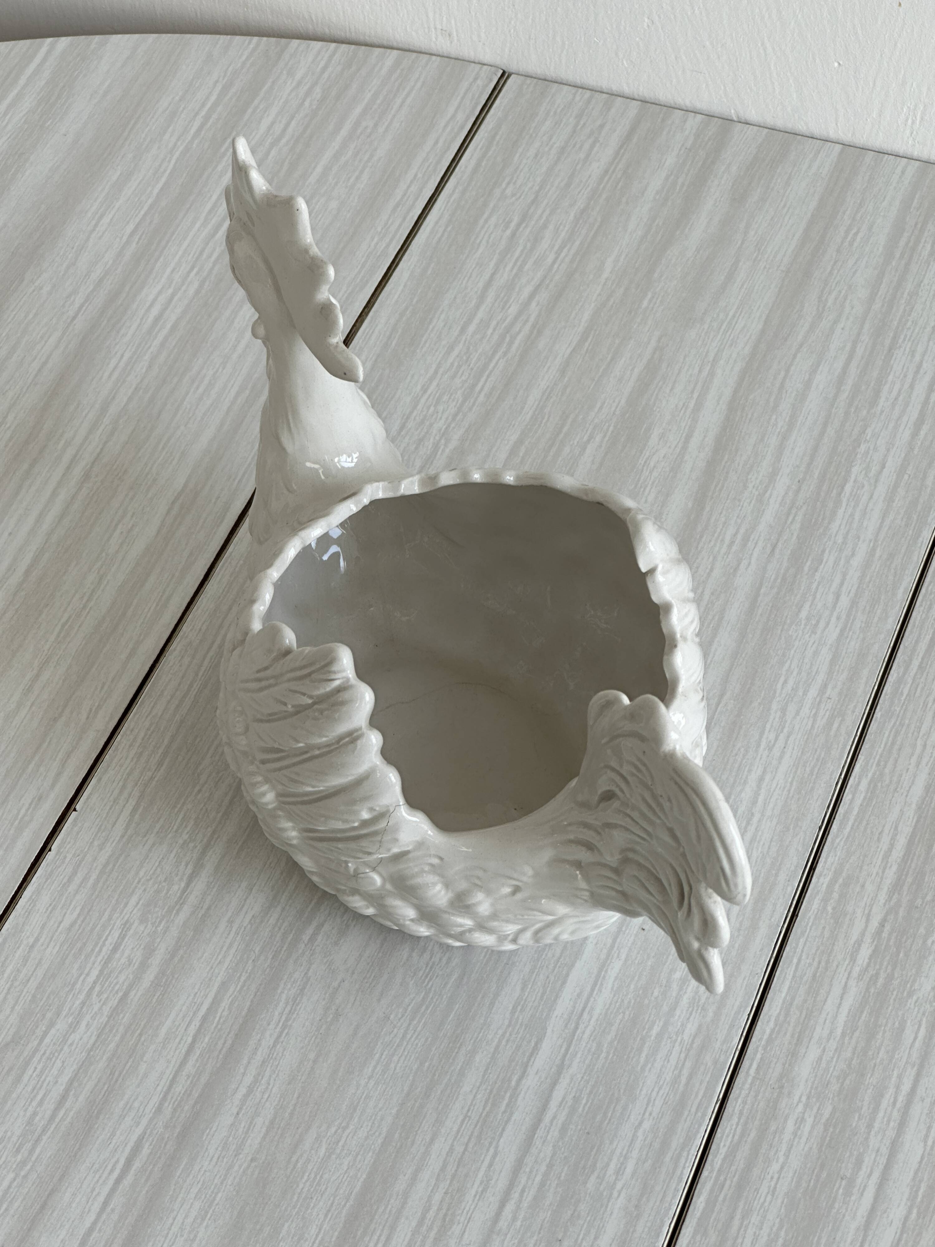 Pottery ceramic rooster - dish.