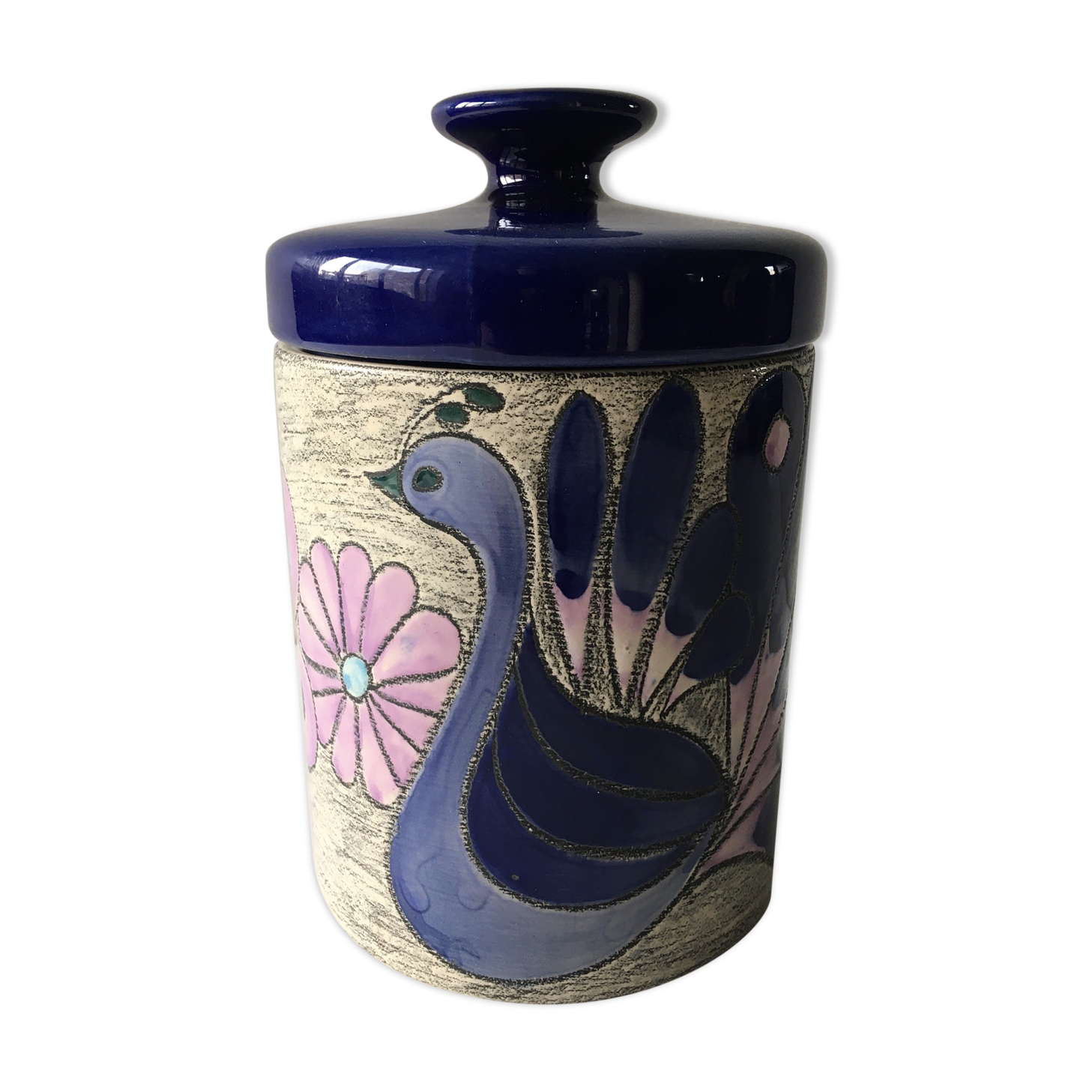 Vintage ceramic covered pot