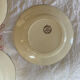 Set of 3 flat plates in polychrome ironstone E. Bourgeois