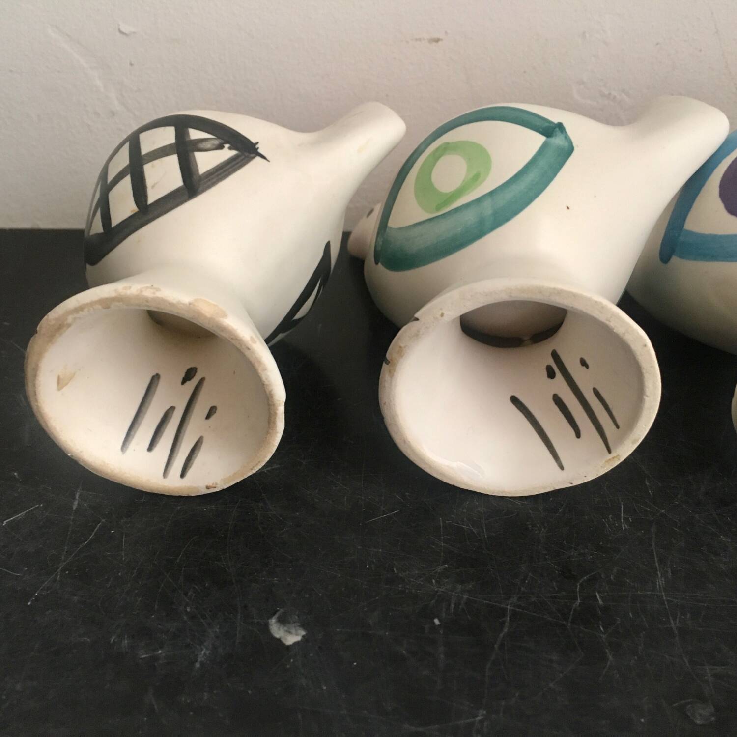4 Lili Valentin Vallauris egg cups