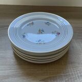 Set of 8 semi-porcelain Céranord France dinner plates, Versailles model