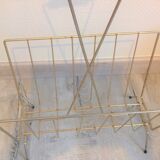 Vintage gold metal magazine door and bamboo handle / vintage 60s-70s