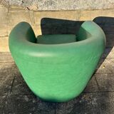 Vintage green leather club chair, antique green leather sofa.