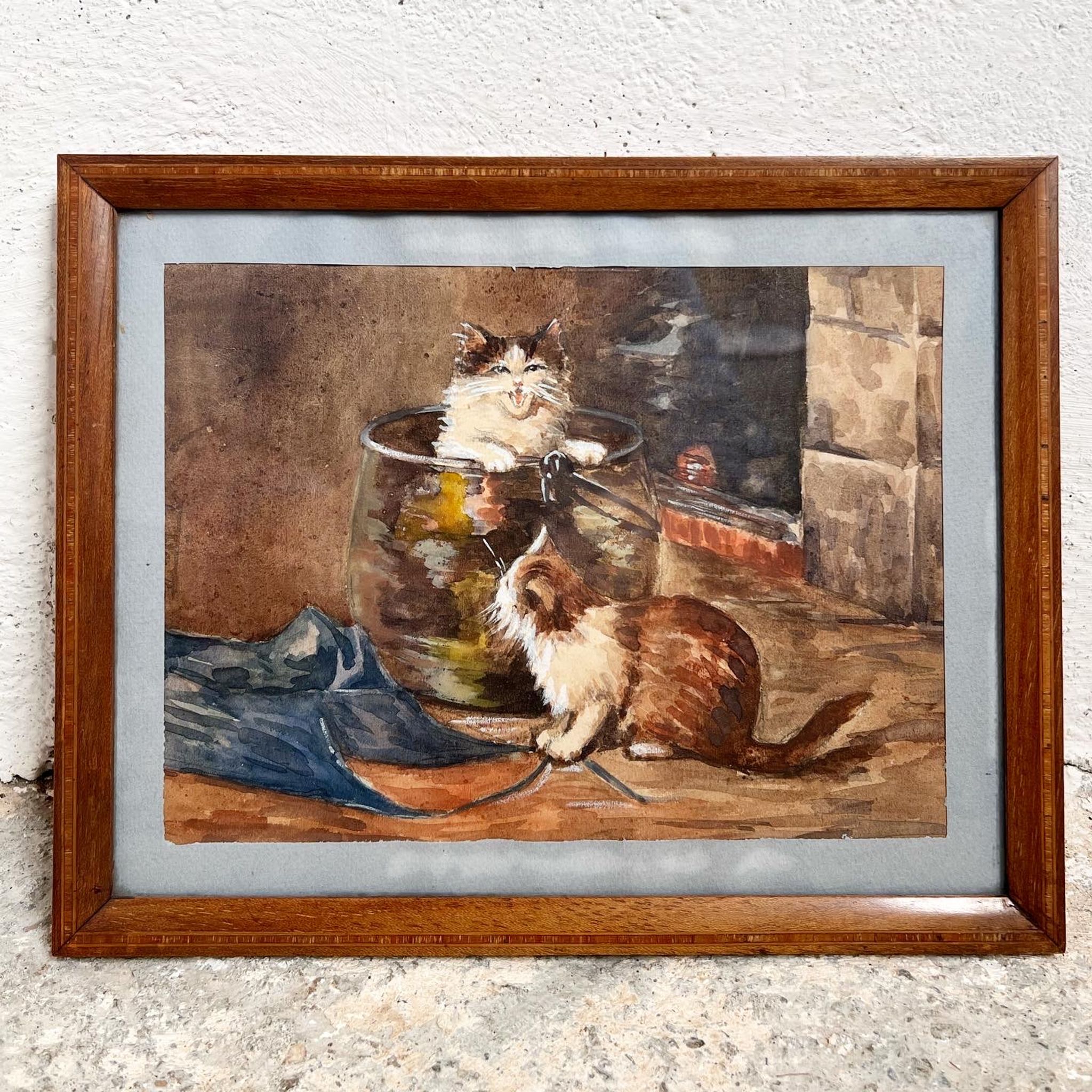 Watercolor to the two cats