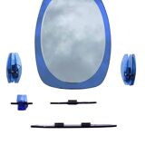 Cobalt blue bathroom set, attributed to Fontana Arte, 1970.