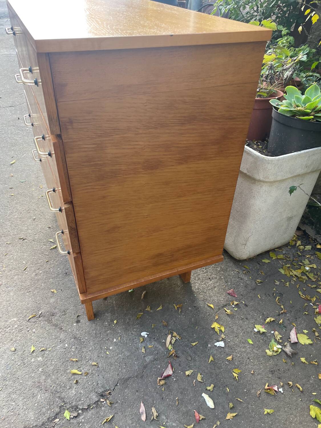 Vintage chest of drawers with compass feet