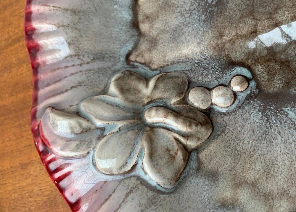 Large East German pottery bowl from the mid-century GDR by Strehla Keramik, 1960s.