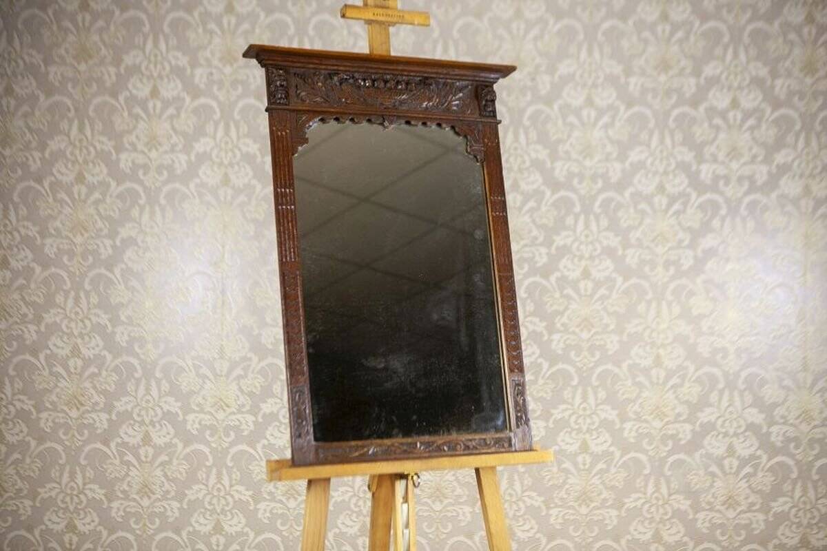 Wall Mirror in Brown Oak Frame, 1930s