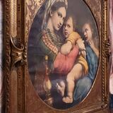 Virgin on the Chair by Raphael: Lithograph from the late 19th century.