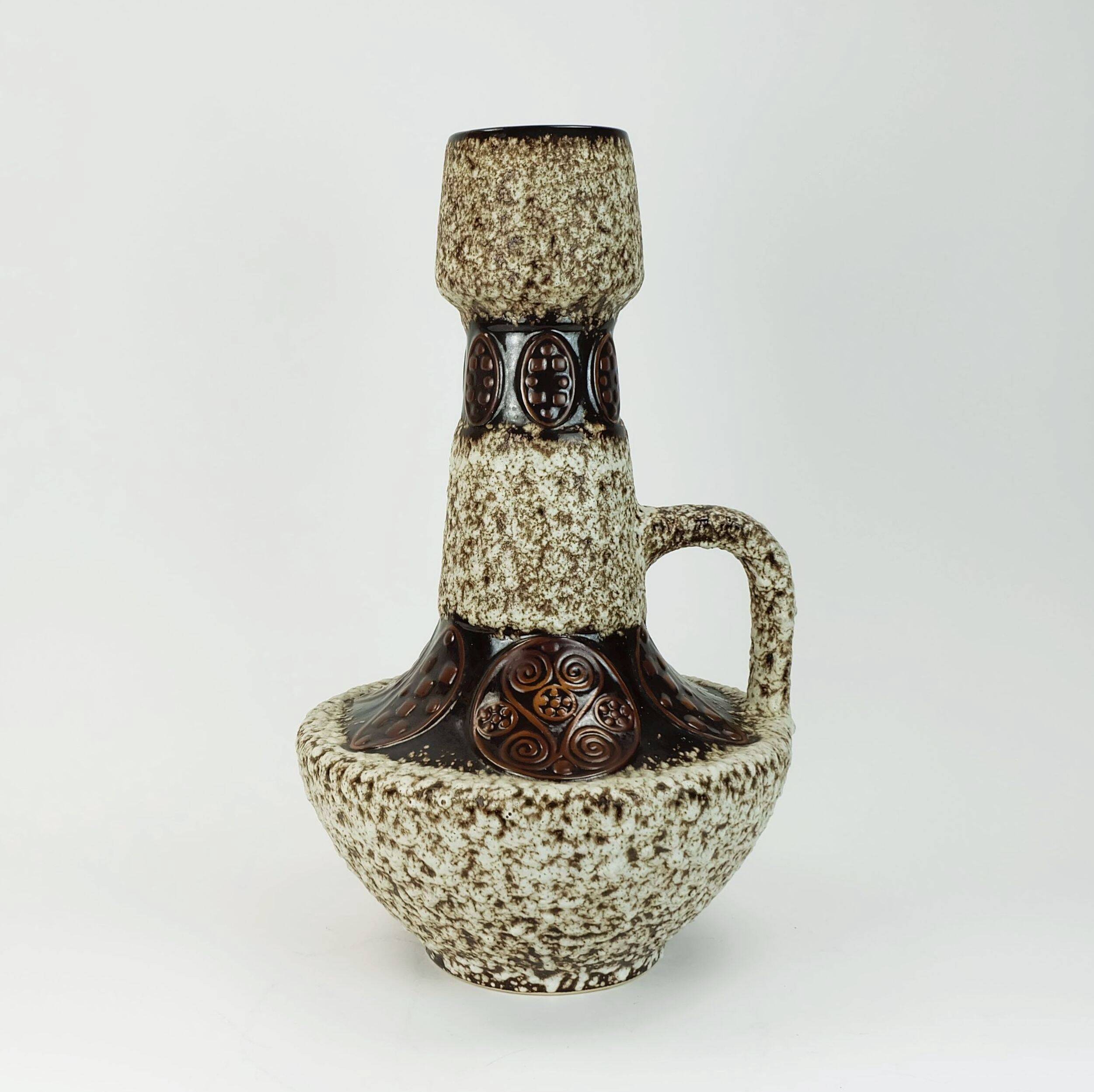 large FLOOR VASE 1970s fat lava glaze ornamental decor model 100