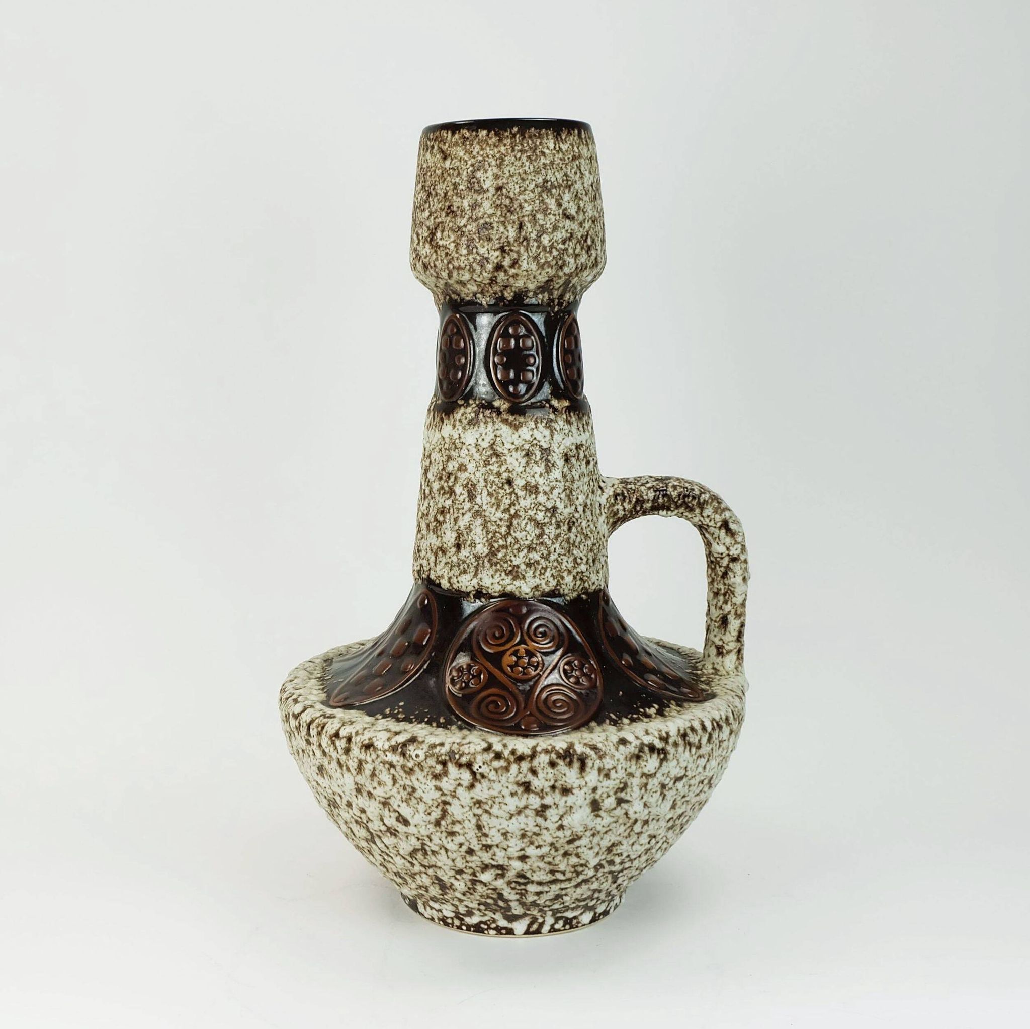 large FLOOR VASE 1970s fat lava glaze ornamental decor model 100