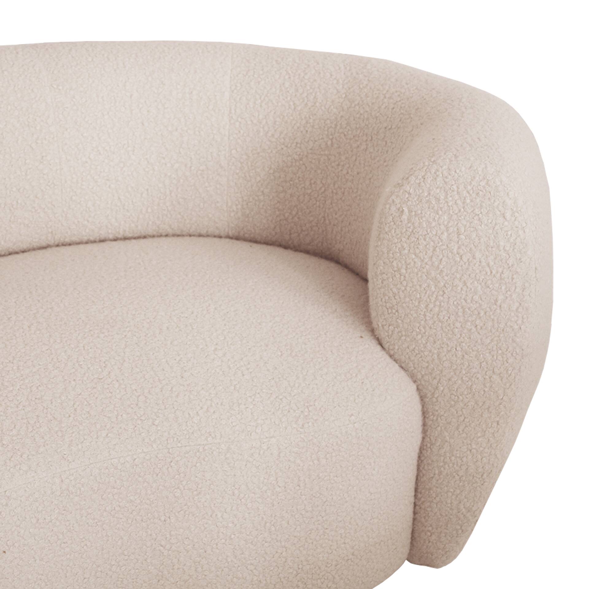 Late 20th Century, Wool and Solid Wood Curved Sofa, Italy