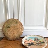 Wall composition of painted baskets