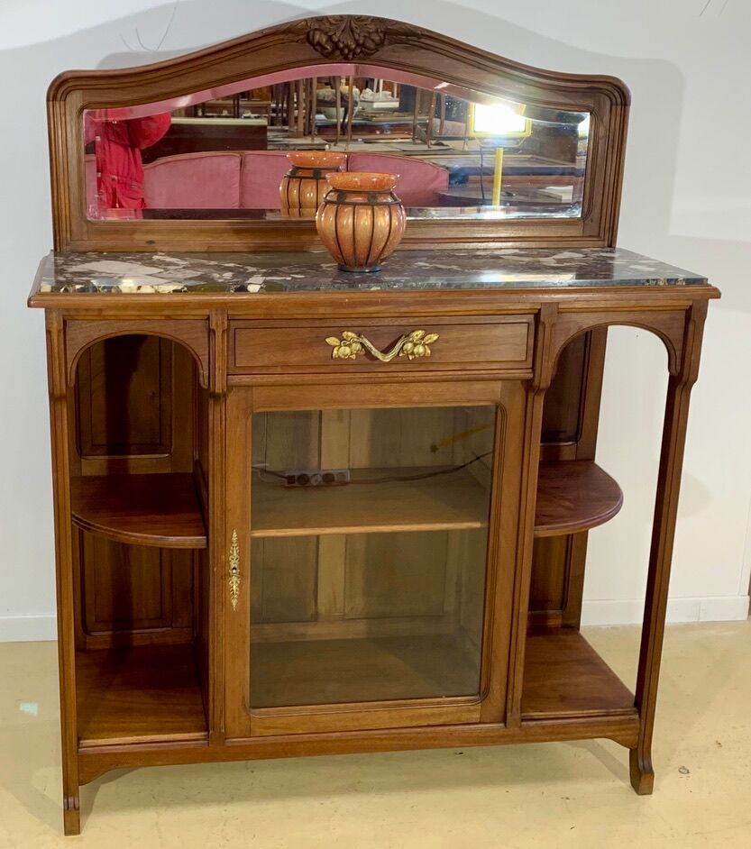 Meuble desserte-vitrine époque Art Nouveau 1900 Style  Louis Majorelle  ,école de Nancy