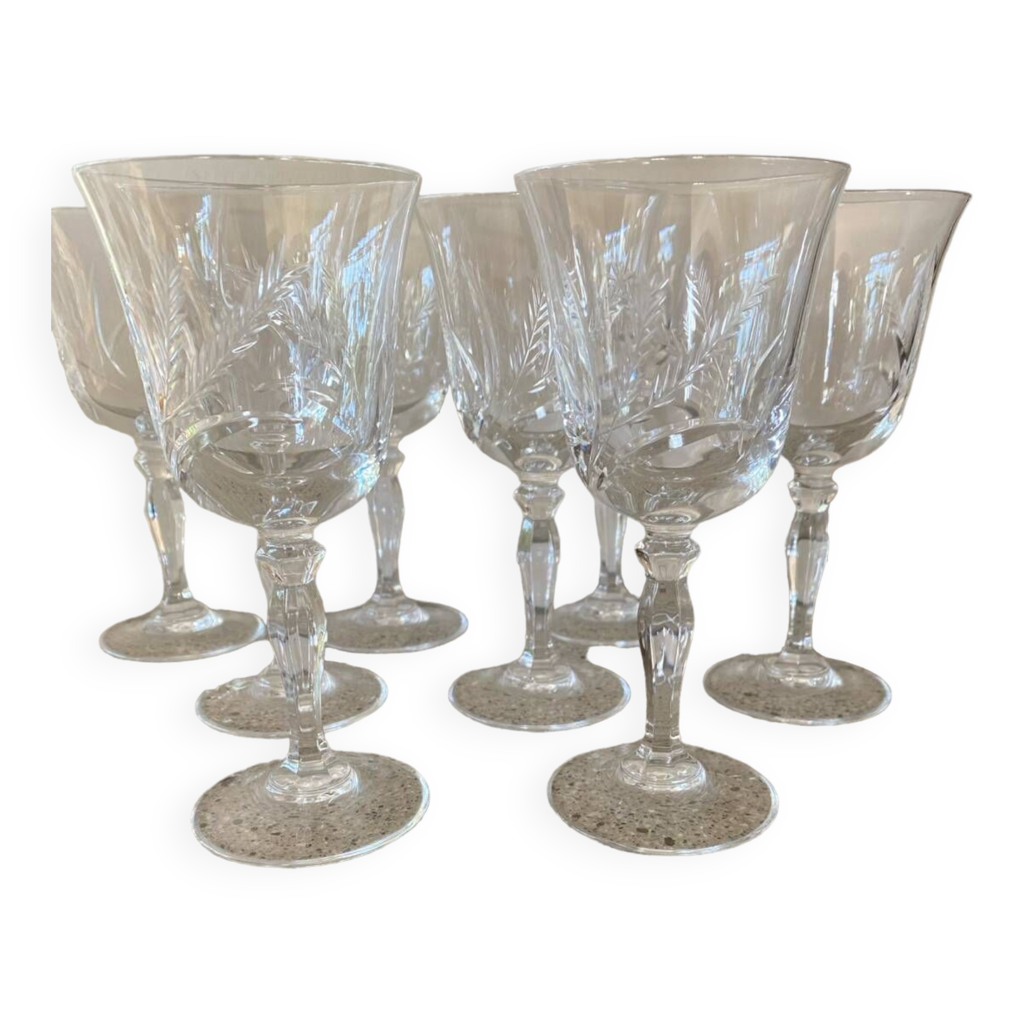8 crystal wine glasses