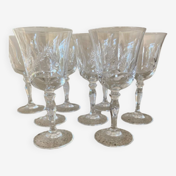 8 crystal wine glasses