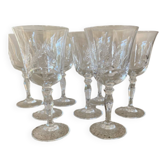 8 crystal wine glasses