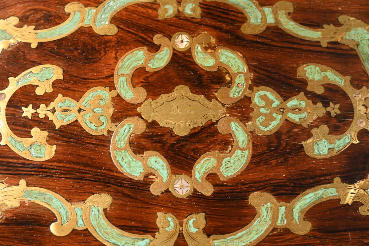 Rosewood work table, Napoleon III style, Maison Roll, Fg. St Antoin