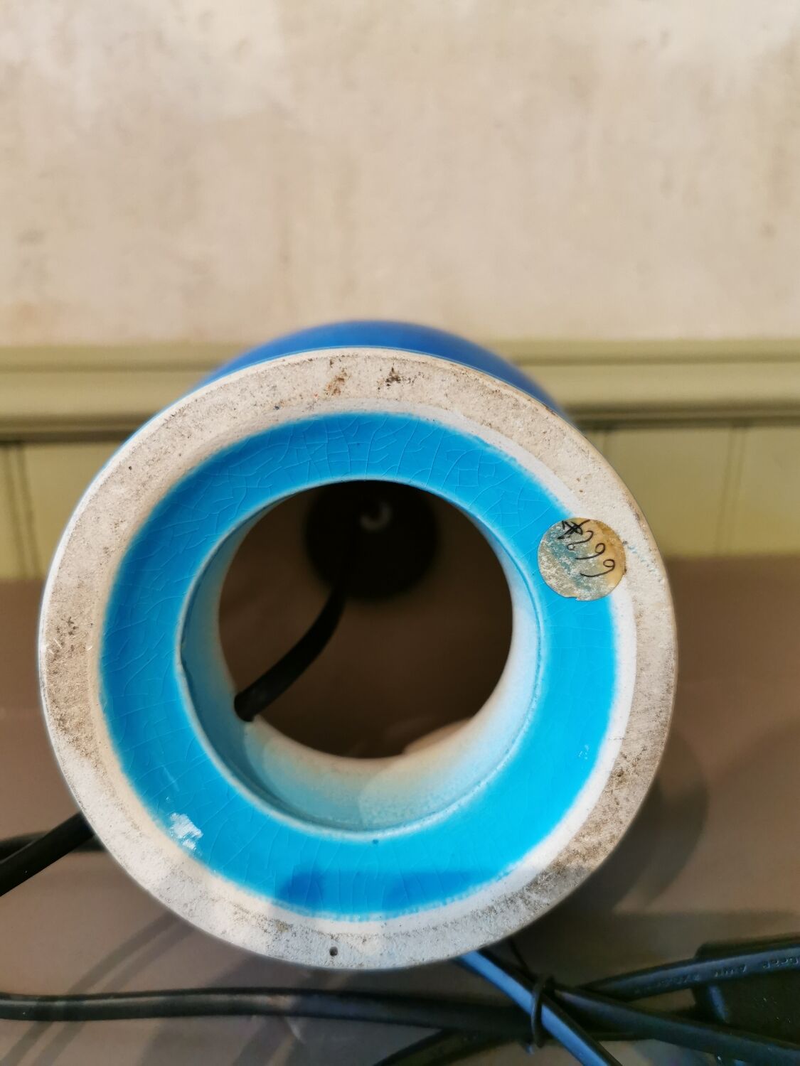 Cracked ceramic vintage lamp foot