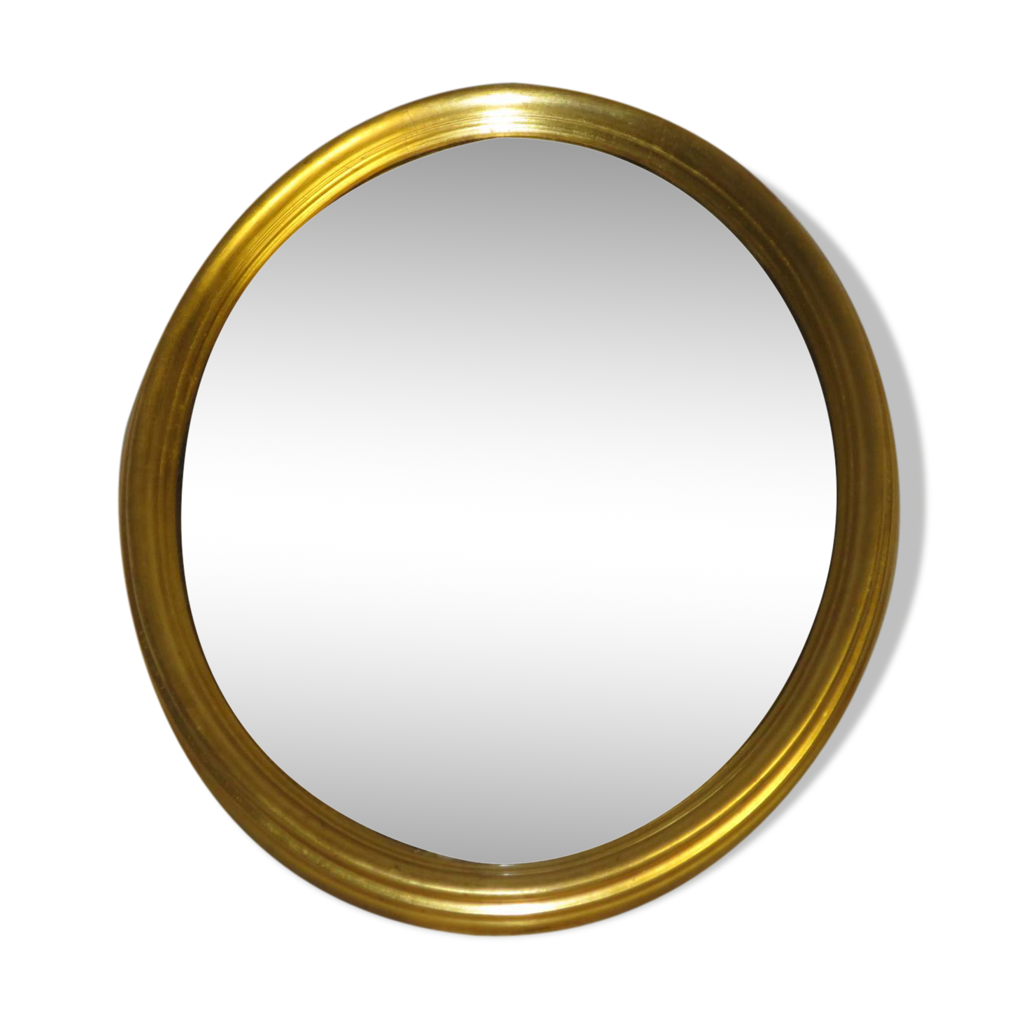 Curved mirror says witch wooden Golden 20th 33 cm