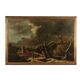 Ancient table, influence of Marco Ricci, winter landscape '700