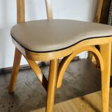 Chaises Bistrot Chêne Claire Vernis (Baumann) Pied compas