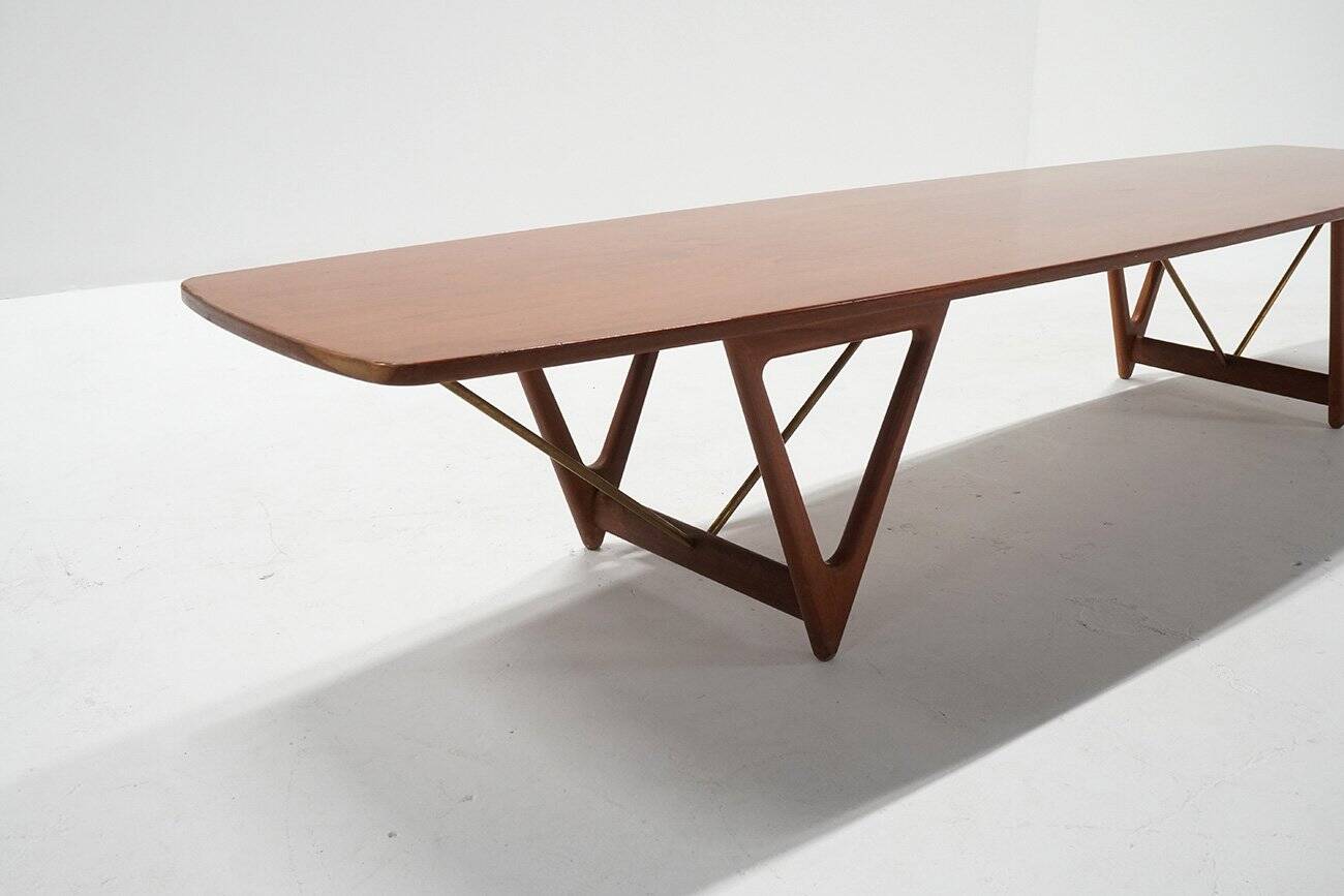 Large Surfboard Coffee Table by Kurt Ostervig for Jason Møbler, 1960s
