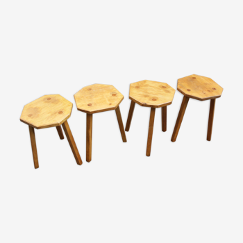 Set de 4 tabourets tripodes