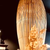 High lamp in bamboo strips
